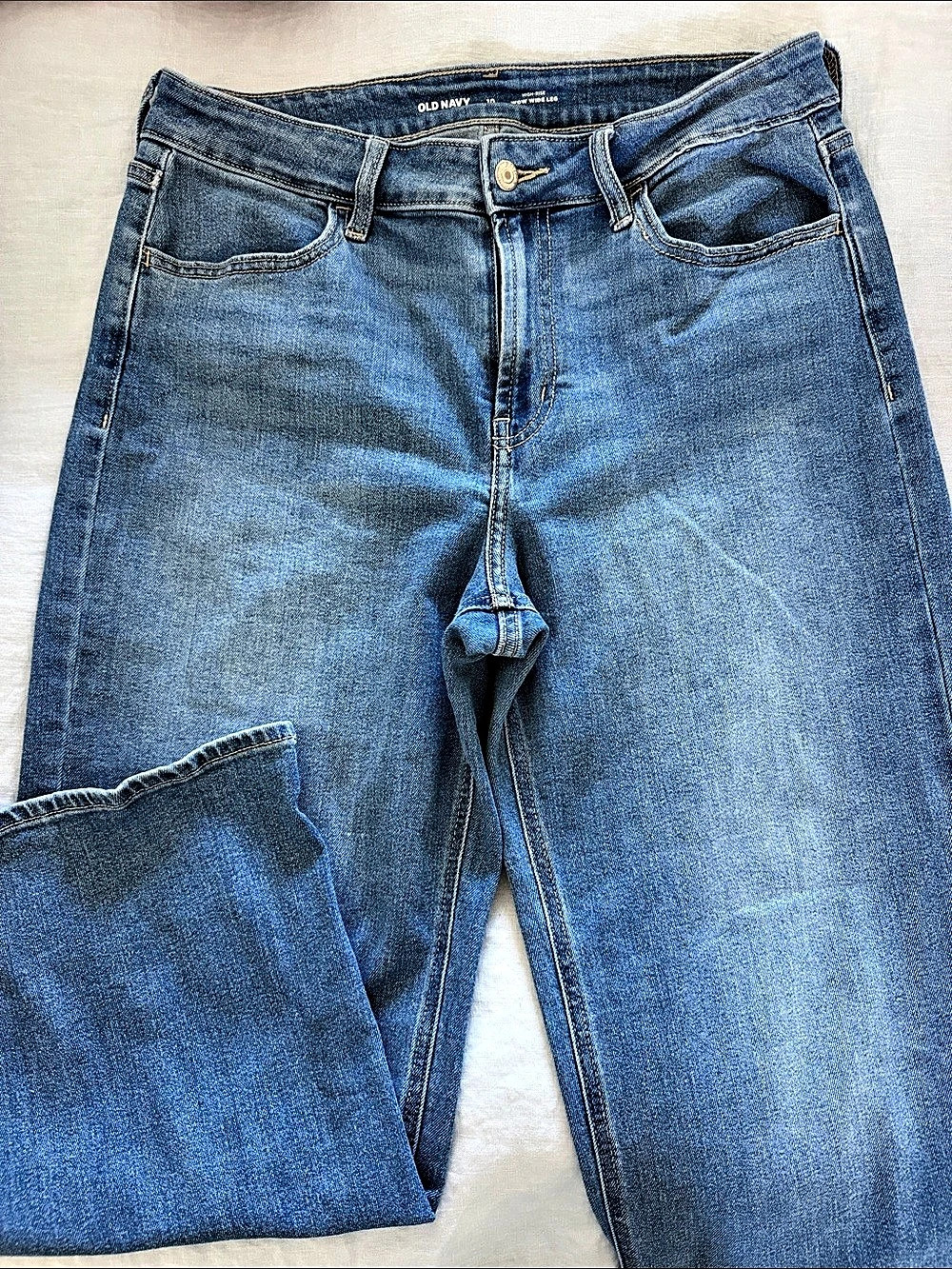 Old Navy High-Rise Wow Wide-Leg Jeans Blue Waist 10